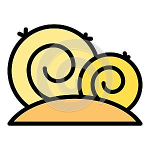 Pile bale icon vector flat
