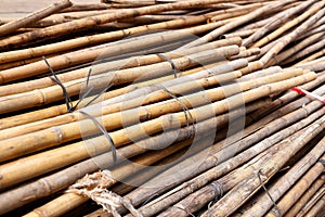 A pile of bamboo rods