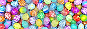 Pile of birght and colorful Easter Eggs