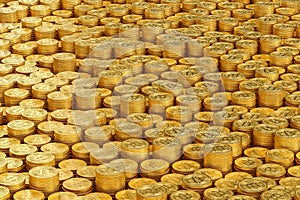 Pile of bitcoin, 3D illustration