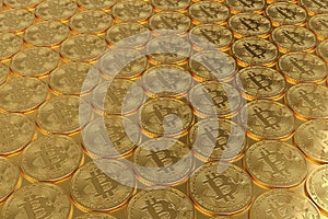 Pile of bitcoin, 3D illustration