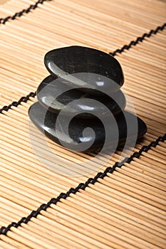 Pile of black basalt stones for thermotherapy (2)