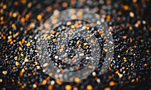 A pile of black and brown colored stones