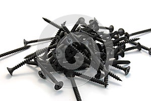 Pile of black drywall screws