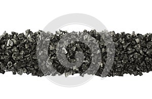 Pile of black salt crystals isolated