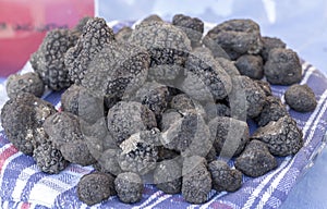 Pile of black truffles