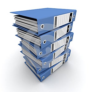 Pile of blue ring binders
