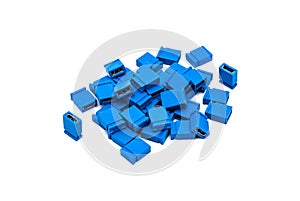 Pile of Blue Short Circuit Cap Jumper