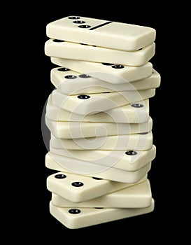 Pile of bones of dominoes