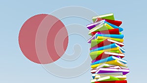 Pile of books, 3d rendering