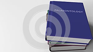 PALAEONTOLOGY title on the book, conceptual 3D rendering photo