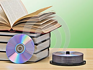 Pile of books and DVD