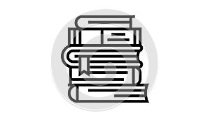 pile books line icon animation