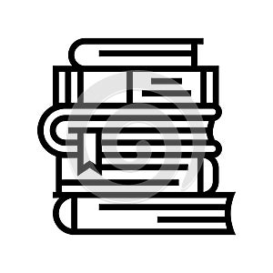 pile books line icon vector illustration