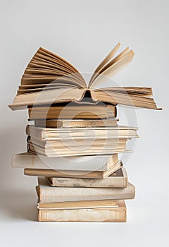 Pile of Books Stacked on Top of Each Other