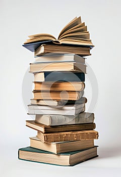 Pile of Books Stacked on Top of Each Other
