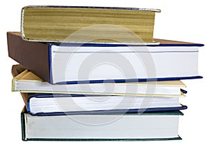 Pile of books and workbooks isolated