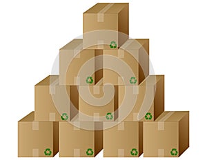 Pile of boxes / Vector photo