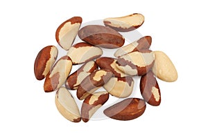 Brazil nuts on white background