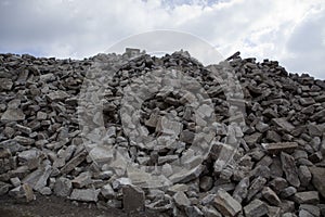 Pile of brick rubble photo