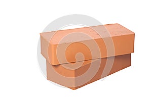 Pile of bricks isolated on white background with clipping path and copy space for your text