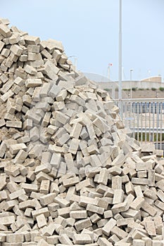 Pile of bricks tiles for Pavement