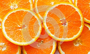 Pile of bright sliced oranges