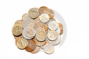 Pile of British coins