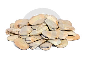 Pile Broad Beans isolated on white background.