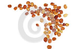 Pile broad or fava beans isolated on white