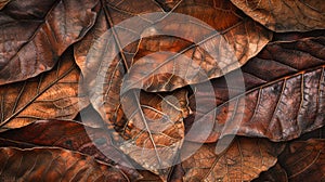a pile of brown leaves on a black background