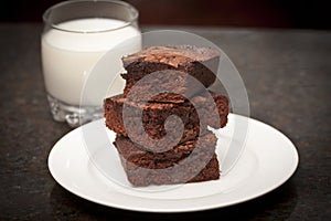 Pile of Brownies and Milk