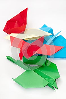 PILE BUNCH ORIGAMI OBJECTS PLANE BOAT
