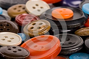 Pile of buttons close up