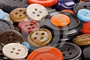 Pile of buttons close up