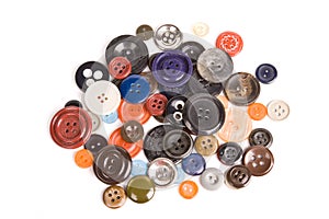 Pile of buttons isolated