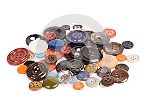 Pile of buttons isolated