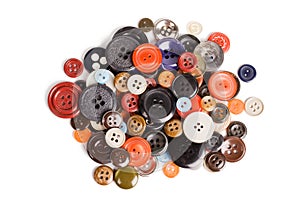 Pile of buttons isolated