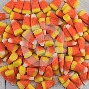 Pile of Candy Corn Close Up