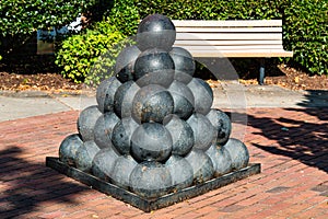Pile of Cannonballs at Fort Monroe in Hampton, Virginia photo