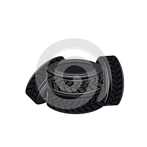 pile of car tire vector illustration concept design