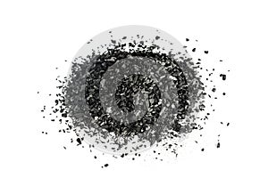 Pile of Carbon charcoal on white background