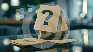 The stack of question cards.AI generated image