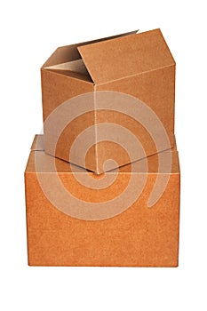 Pile of cartons isolated on white