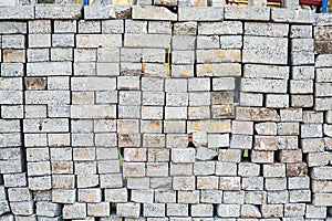 Pile of cement brick block