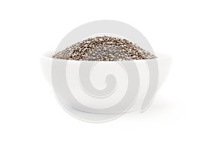 Pile of chia seeds isolated over a white background