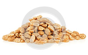 Pile of chili spicy peanuts isolated on white background