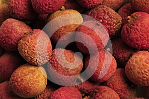 Pile of Chinese lychee fruit nuts