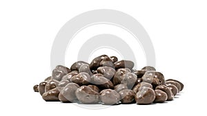 Pile of chocolate covered raisins