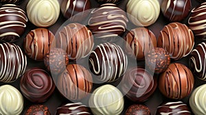 Pile of Chocolates With White and Brown Stripes